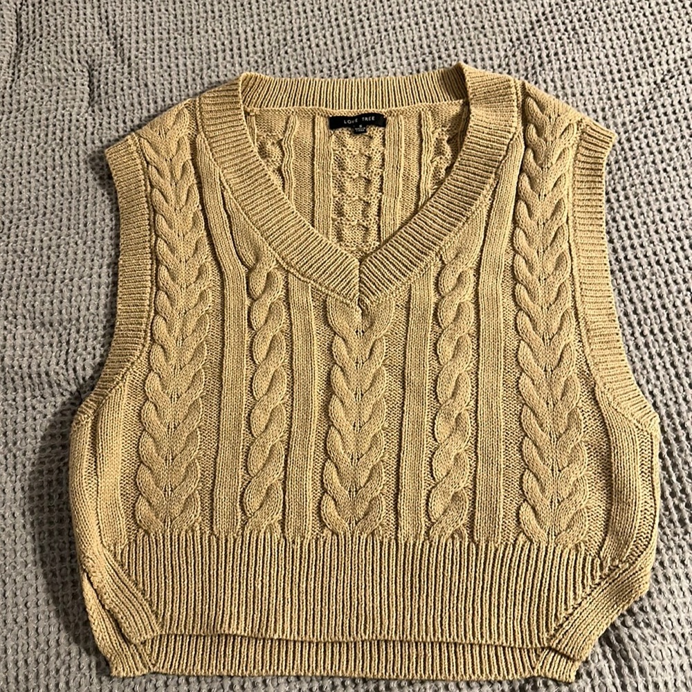 Tan sweater vest